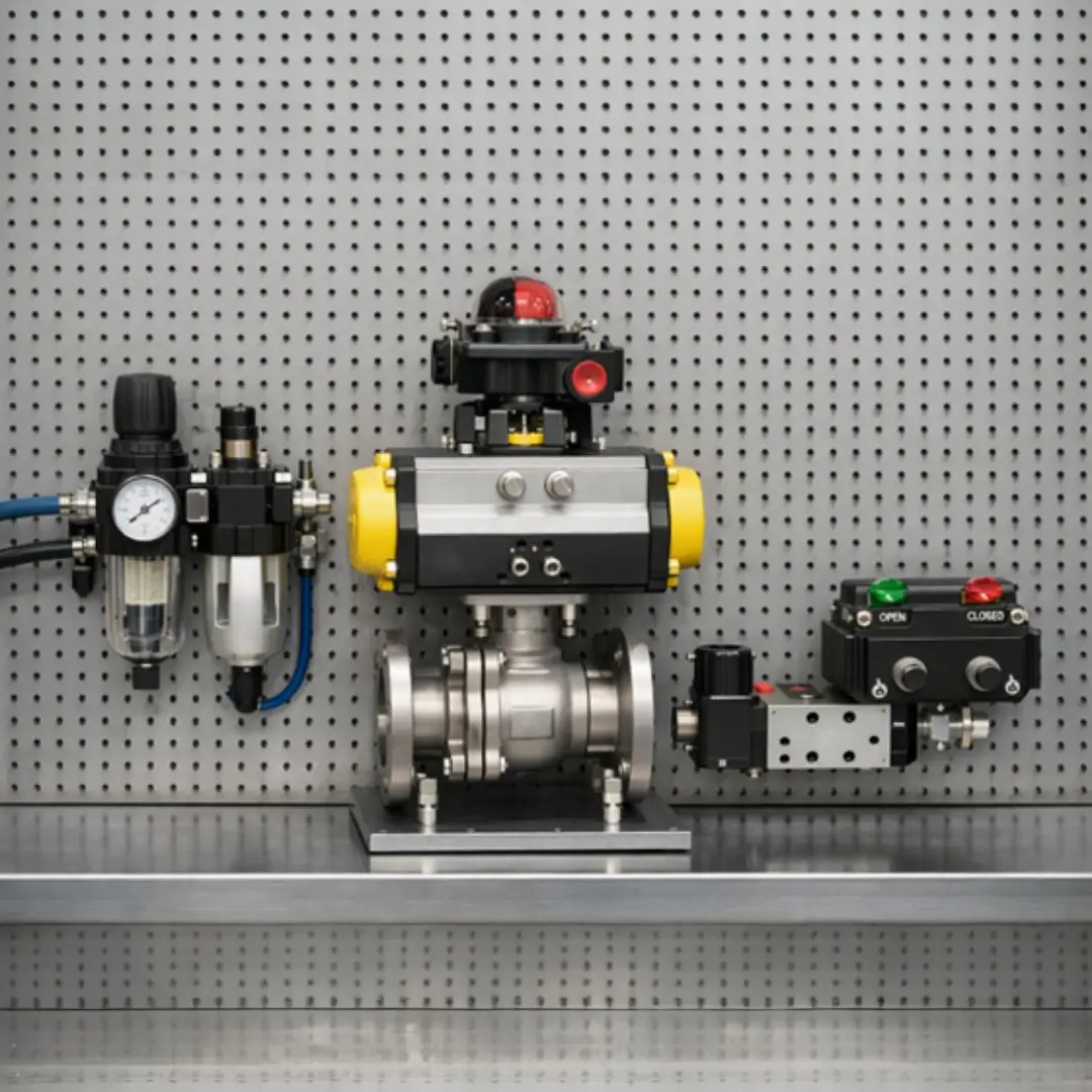 Шаровый кран с пневмоприводом: требования к качеству воздуха и обвязке пневмосети