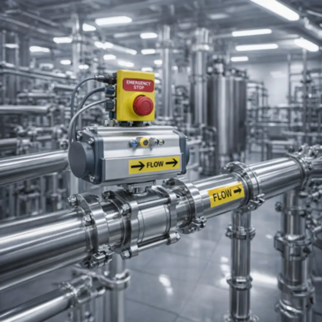 Кран с приводом в системе аварийного отключения: как задать безопасное положение по умолчанию