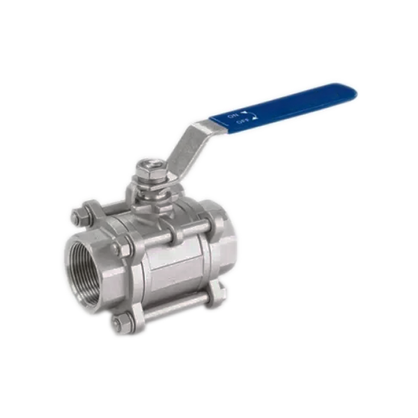 Кран шаровый муфтовый трёхсоставной пластиковый (3PC), CPVC, DN20 (d25), PN10