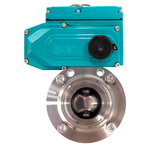 Затвор дисковый Clamp нержавеющий, AISI304 DN100 (4"), с электроприводом DC 24V (С-05)