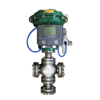 Клапан регулирующий трехходовой фланцевый, WCB DN15 PN25, с пневмоприводом, KVS 3,2