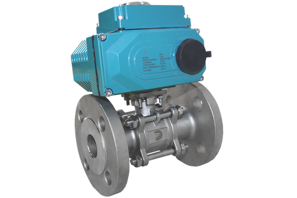 Кран шаровый фланцевый (3PC), DN80 (3"), AISI316Ti, PN16, с электроприводом AC 220V (С-10)