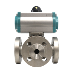 Краны трехходовые фланцевые T-тип с односторонним пневмоприводом Краны трехходовые фланцевые T-тип с односторонним пневмоприводом