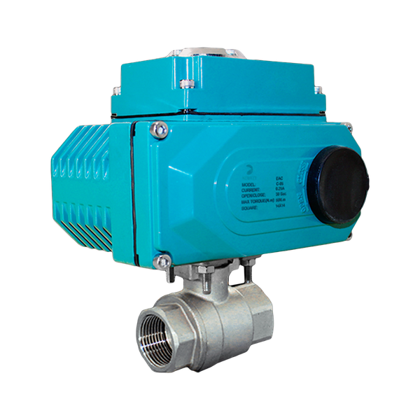Кран шаровый муфтовый (2PC), AISI304 DN15 (1/2"), с электроприводом DC 24V (C-03)