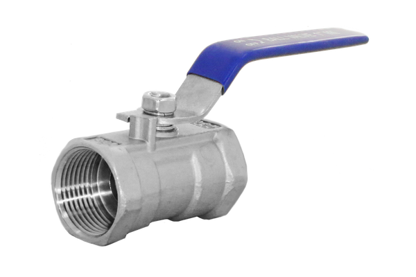 Кран шаровый муфтовый стандартнопроходной нержавеющий (1PC), AISI304 DN8 (1/4"), (CF8), PN16