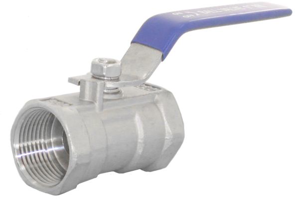 Кран шаровый муфтовый стандартнопроходной нержавеющий (1PC), AISI304 DN40 (1_1/2"), (CF8), PN40