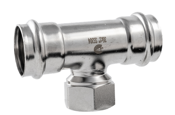 Пресс-тройник ПР/ВР/ПР нержавеющий, AISI304 15mm x 3/4" x 15mm, CF8, PN16
