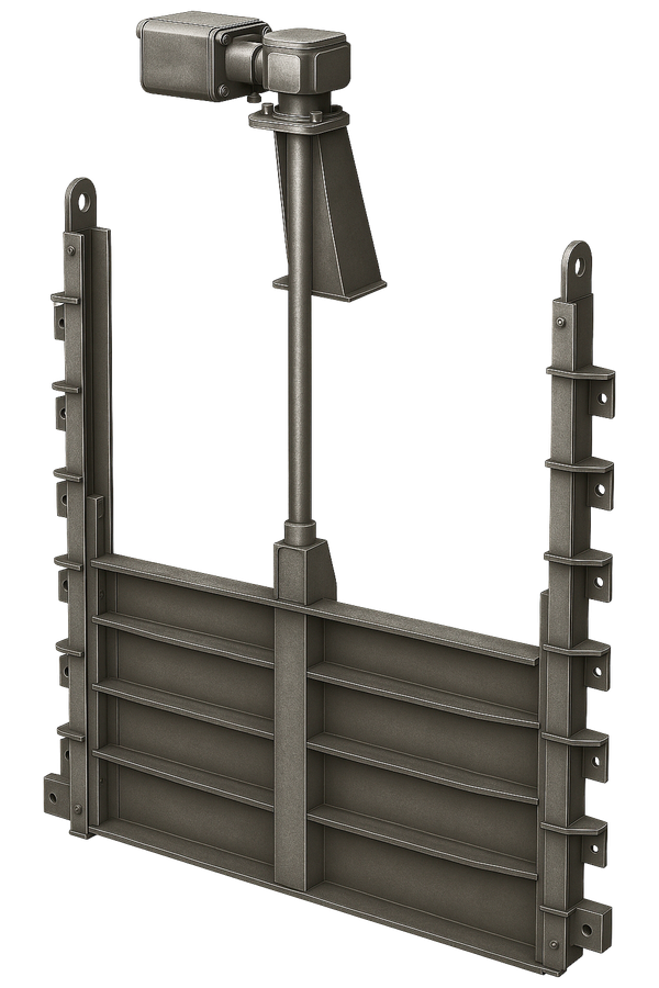 Щитовой затвор безрамный накладной 200/400/2