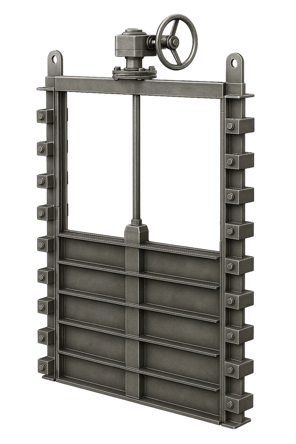 Щитовой затвор рамный накладной 200/600/2