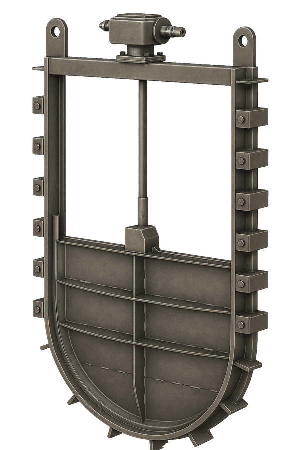 Щитовой затвор рамный полукруглый 2000/3