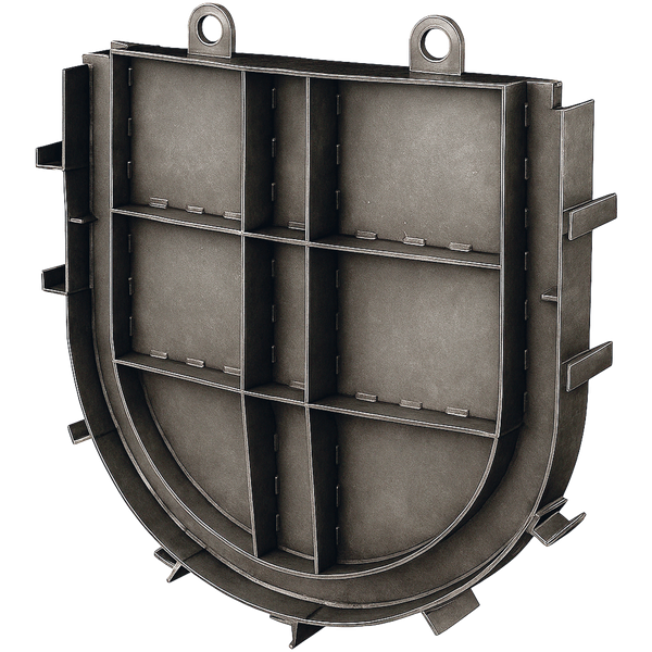 Щитовой затвор шандорный полукруглый 100/4