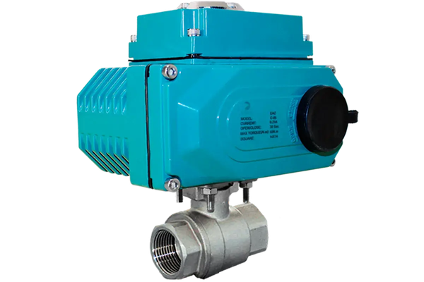 Кран шаровый муфтовый (2PC), AISI304 DN15 (1/2"), с электроприводом AC 24V (C-03)