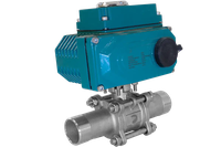 Кран шаровый приварной, AISI304 DN 100 (4"), с электроприводом AC 220V (C-10)