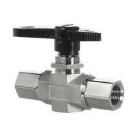 Кран шаровый муфтовый серия 102, ( вр.NPT 1/4" x вр.NPT 1/4" ), PCTFE, 414PN