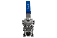 Кран шаровый муфтовый под привод нержавеющий (3PC), AISI304 DN25 (1"), (CF8), PN64