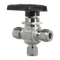 Кран шаровый обжимной трехходовой серия 112, ( об.вр.Д 3/4" x об.вр.Д 3/4" ), PTFE, 103PN