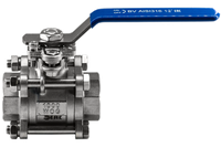 Кран шаровый муфтовый под привод нержавеющий (3PC), AISI304 DN32 (1_1/4"), (CF8), PN40