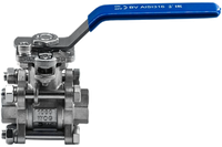 Кран шаровый муфтовый под привод нержавеющий (3PC), AISI304 DN15 (1/2"), (CF8), PN64