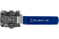 Кран шаровый муфтовый под привод нержавеющий (3PC), AISI304 DN15 (1/2"), (CF8), PN64