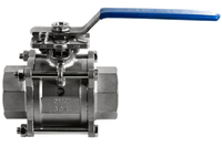 Кран шаровый муфтовый под привод нержавеющий (3PC), AISI304 DN65 (2_1/2"), (CF8), PN25