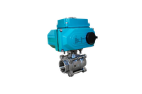 Кран шаровый муфтовый (3PC), AISI304 DN15 (1/2"), с электроприводом AC 24V (C-03)
