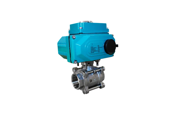 Кран шаровый муфтовый (3PC), AISI304 DN15 (1/2"), с электроприводом AC 24V (C-03)