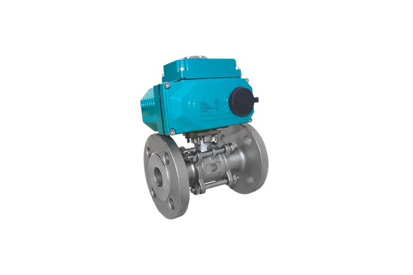 Кран шаровый фланцевый (3PC), DN20 (3/4"), AISI304, PN16, с электроприводом AC 24V (C-03)