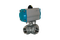 Кран шаровый трёхходовой T-тип, AISI304 DN25 (1"), с двухсторонним пневмоприводом AT63D