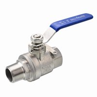 Кран шаровый муфтовый двусоставной ВР/НР нержавеющий (2PC), AISI304 DN15 (1/2"), (CF8), PN64