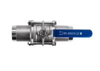 Кран шаровый приварной трехсоставной нержавеющий (3PC), AISI316 DN65 (2_1/2"), (CF8M), PN25