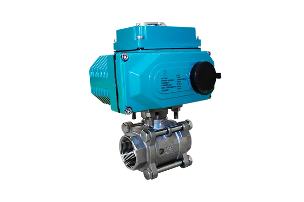 Кран шаровый муфтовый (3PC), AISI304 DN32 (1_1/4"), с электроприводом AC 220V (С-05)