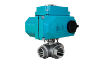 Кран шаровый трёхходовой L-тип, AISI304 DN32 (1_1/4"), с электроприводом AC 24V (С-05)