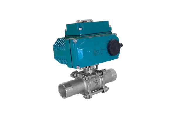 Кран шаровый приварной, AISI304 DN40 (1_1/2"), с электроприводом AC 220V (C-05)