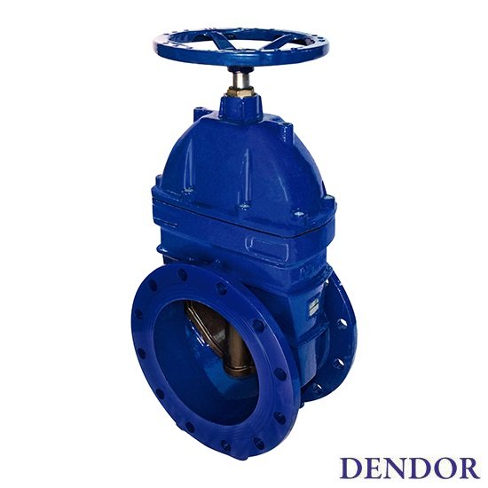 Задвижка клиновая фланцевая чугунная с обрезиненным клином 47GV Dendor, DN400, PN16