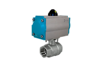 Кран шаровый муфтовый (2PC), AISI304 DN50 (2"), с двухсторонним пневмоприводом AT83D