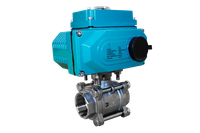 Кран шаровый муфтовый (3PC), AISI304 DN50 (2"), с электроприводом AC 24V (С-05)