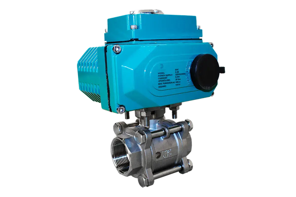 Кран шаровый муфтовый (3PC), AISI304 DN50 (2"), с электроприводом AC 24V (С-05)