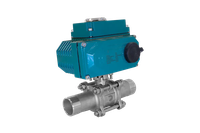 Кран шаровый приварной, AISI304 DN50 (2"), с электроприводом AC 24V (C-05)