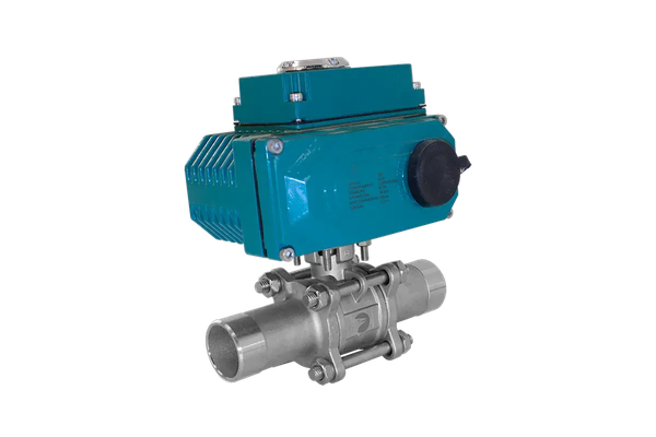 Кран шаровый приварной, AISI304 DN50 (2"), с электроприводом AC 220V (C-05)