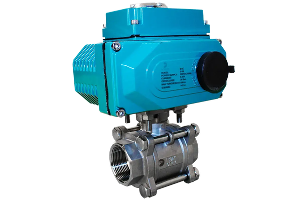 Кран шаровый муфтовый (3PC), AISI304 DN65 (2_1/2"), с электроприводом AC 220V (С-10)