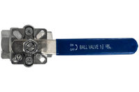 Кран шаровый муфтовый под привод нержавеющий (2PC), AISI304 DN40 (1_1/2"), (CF8), PN40