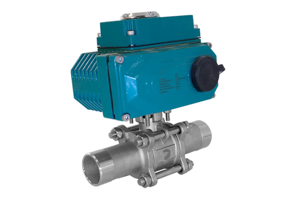 Кран шаровый приварной, AISI304 DN80 (3"), с электроприводом AC 220V (C-10)