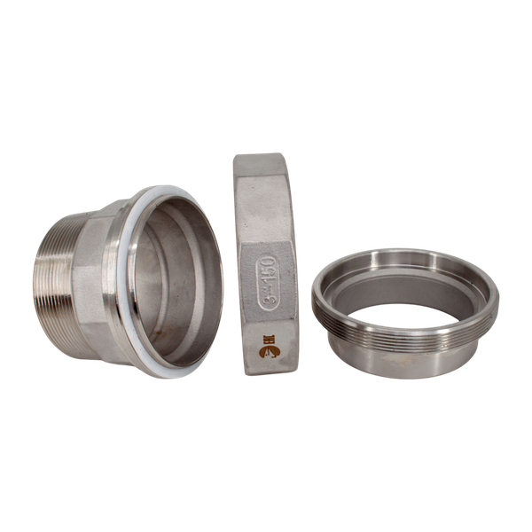 Американка c/нр нержавеющая, AISI304 DN80 (3"), (CF8), PTFE, PN16