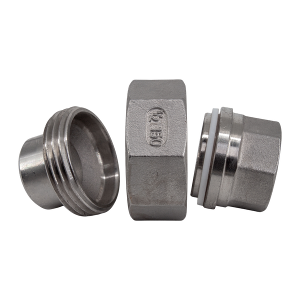 Американка с/вр нержавеющая, AISI304 DN15 (1/2"), (CF8), PTFE, PN16