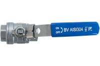 Кран шаровый муфтовый двусоставной с фиксатором нержавеющий (2PC), AISI304 DN15 (1/2"), (CF8), PN64