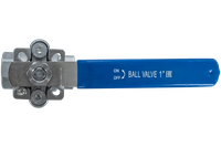 Кран шаровый муфтовый под привод нержавеющий (2PC), AISI304 DN25 (1"), (CF8), PN64