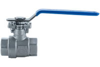 Кран шаровый муфтовый под привод нержавеющий (2PC), AISI304 DN25 (1"), (CF8), PN64