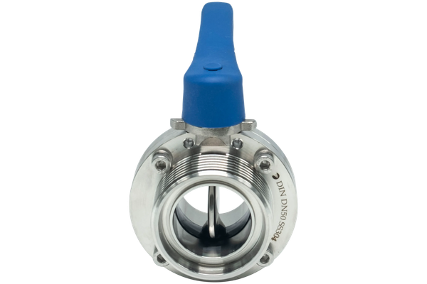 Затвор дисковый резьбовой нержавеющий под привод, EPDM, AISI304 DN50 (2"), (CF8), PN8