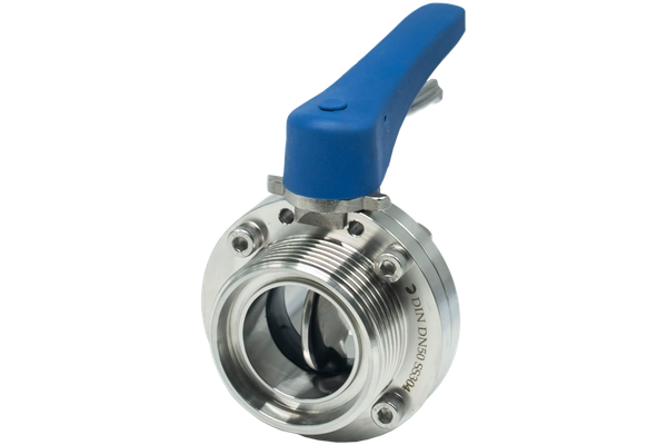 Затвор дисковый резьбовой нержавеющий под привод, EPDM, AISI304 DN50 (2"), (CF8), PN8