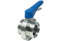 Затвор дисковый резьбовой нержавеющий под привод, EPDM, AISI304 DN50 (2"), (CF8), PN8